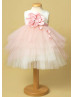 Pink Tulle Handmade Flower Flower Girl Dress